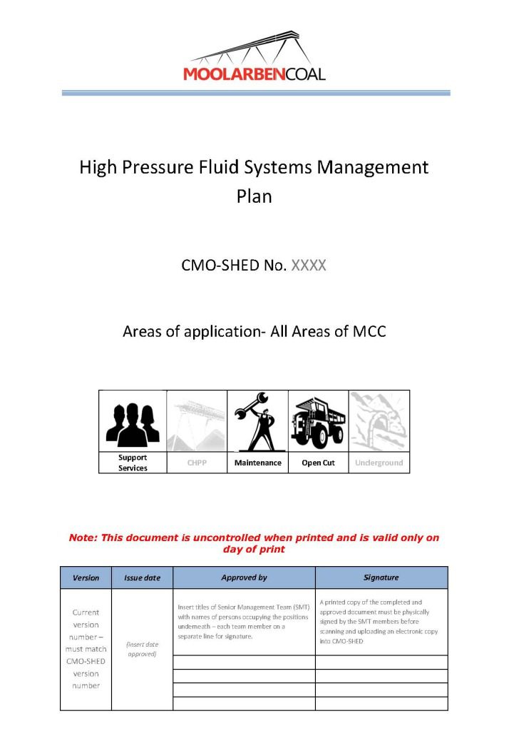 Management plan example