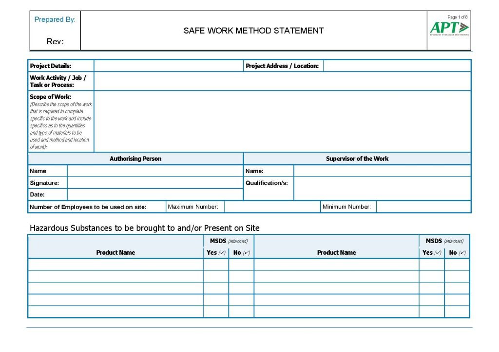 Safe Work Method Statements (SMWS) and Maintenance Procedures (SOP #39 s